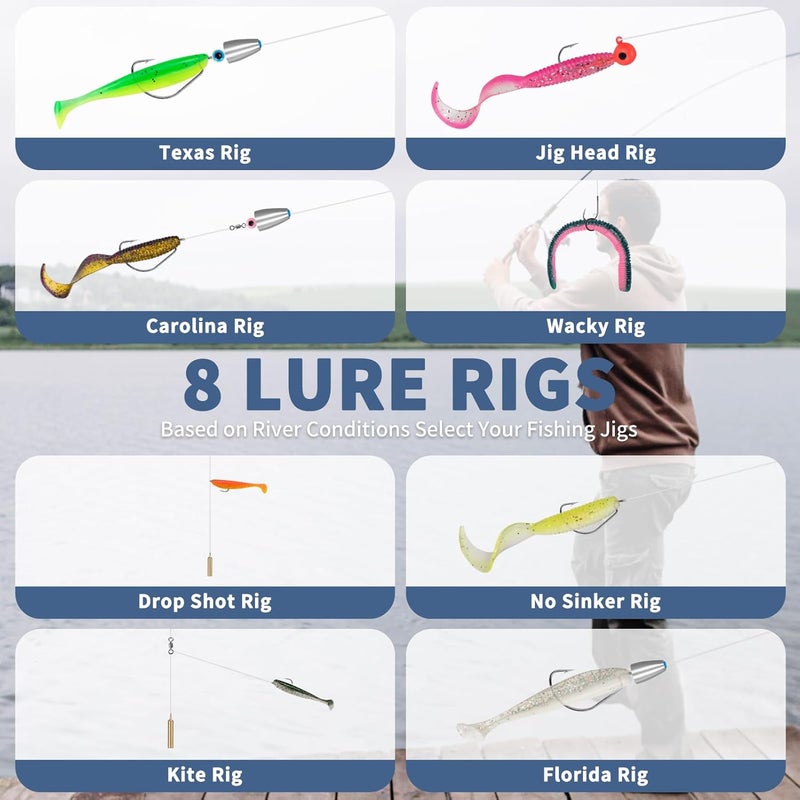 WITOROR Fishing Lures, Tackle Box with Tackle Included, Crankbaits, Spoon, Hooks, Weights & Other Accessories, Fishing Bait Lure Gear Kit Gifts for Men Bass Freshwater - Image 2